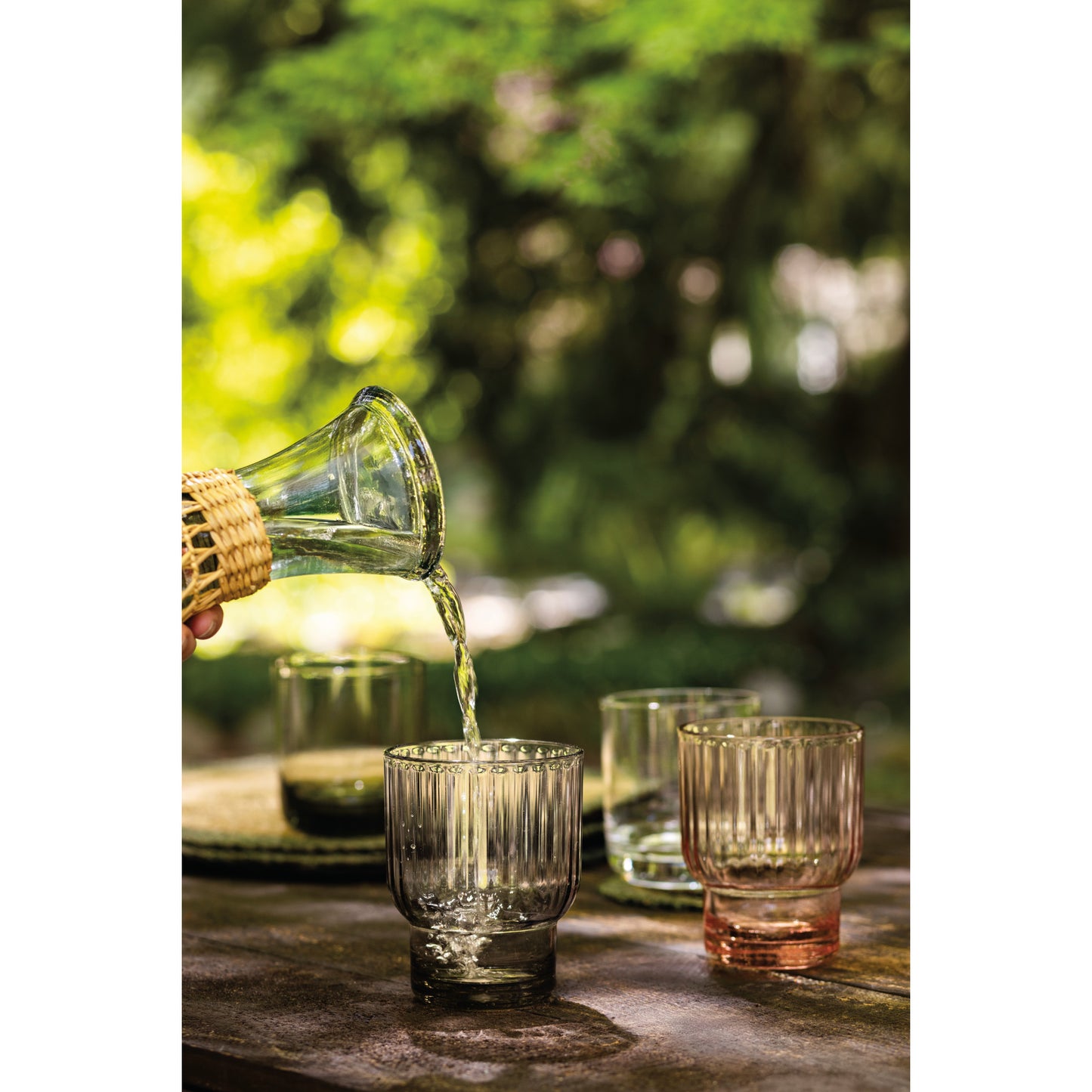 Acrylic Fluted DOF Glass - Olive Green