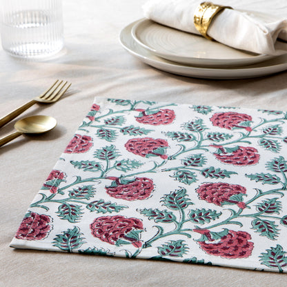 Carnation Block Print Placemats Set of 4