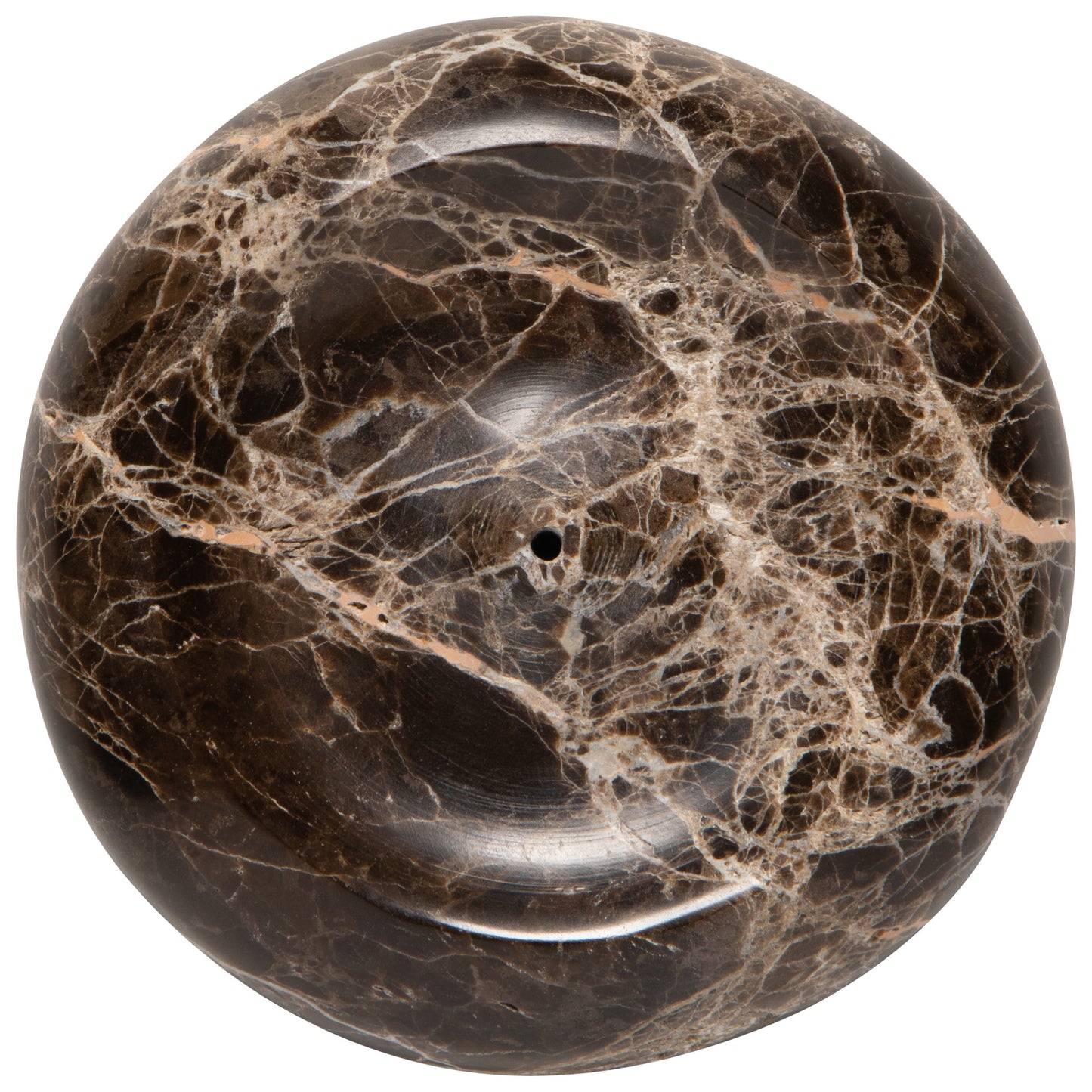 Emperador Marble Round Incense Holder
