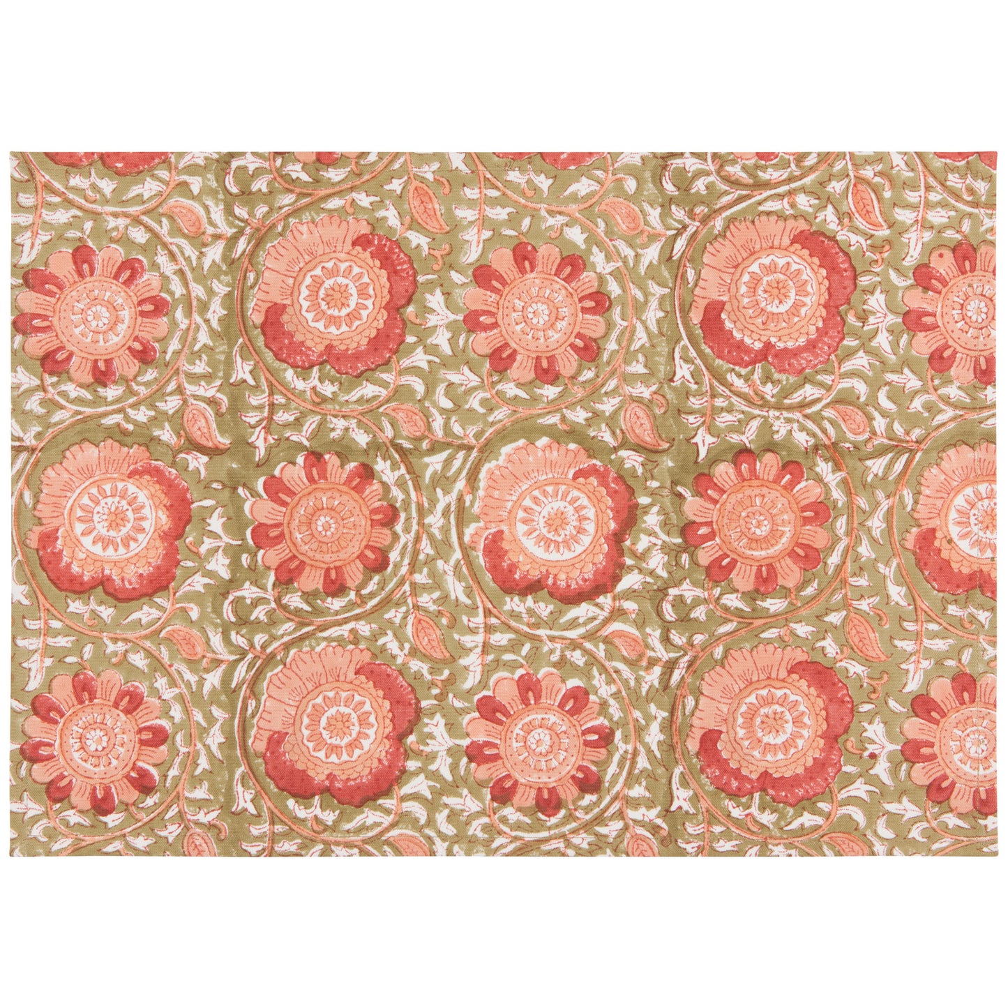 Zinnia Block Print Placemats Set of 4