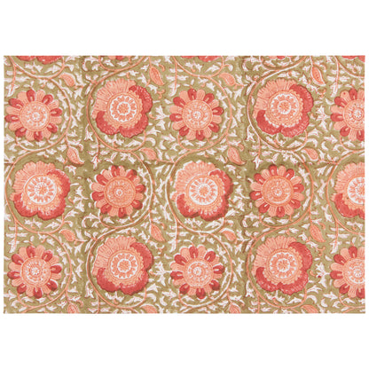 Zinnia Block Print Placemats Set of 4