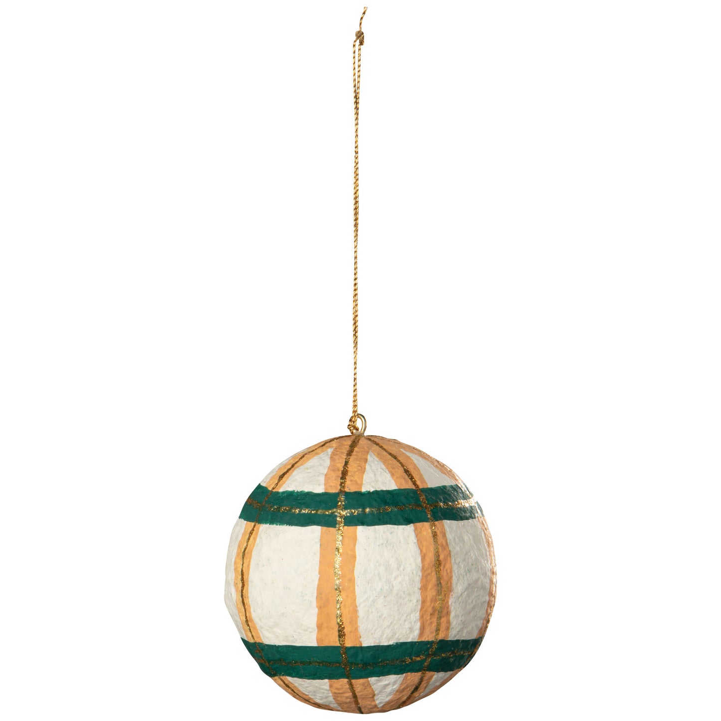 Bauble Mache Christmas Tree Ornaments - 3 Assorted Styles