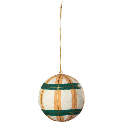 Bauble Mache Christmas Tree Ornaments - 3 Assorted Styles