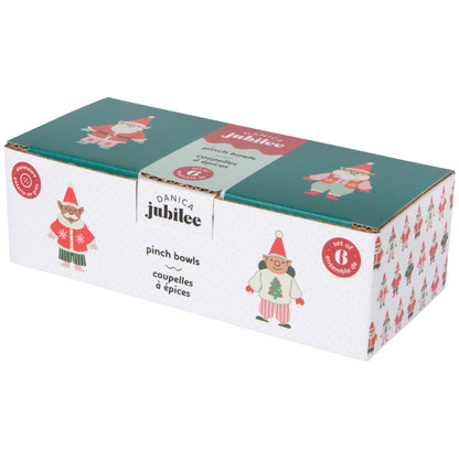 Festive Gnomes Christmas Pinch Bowls Set of 6