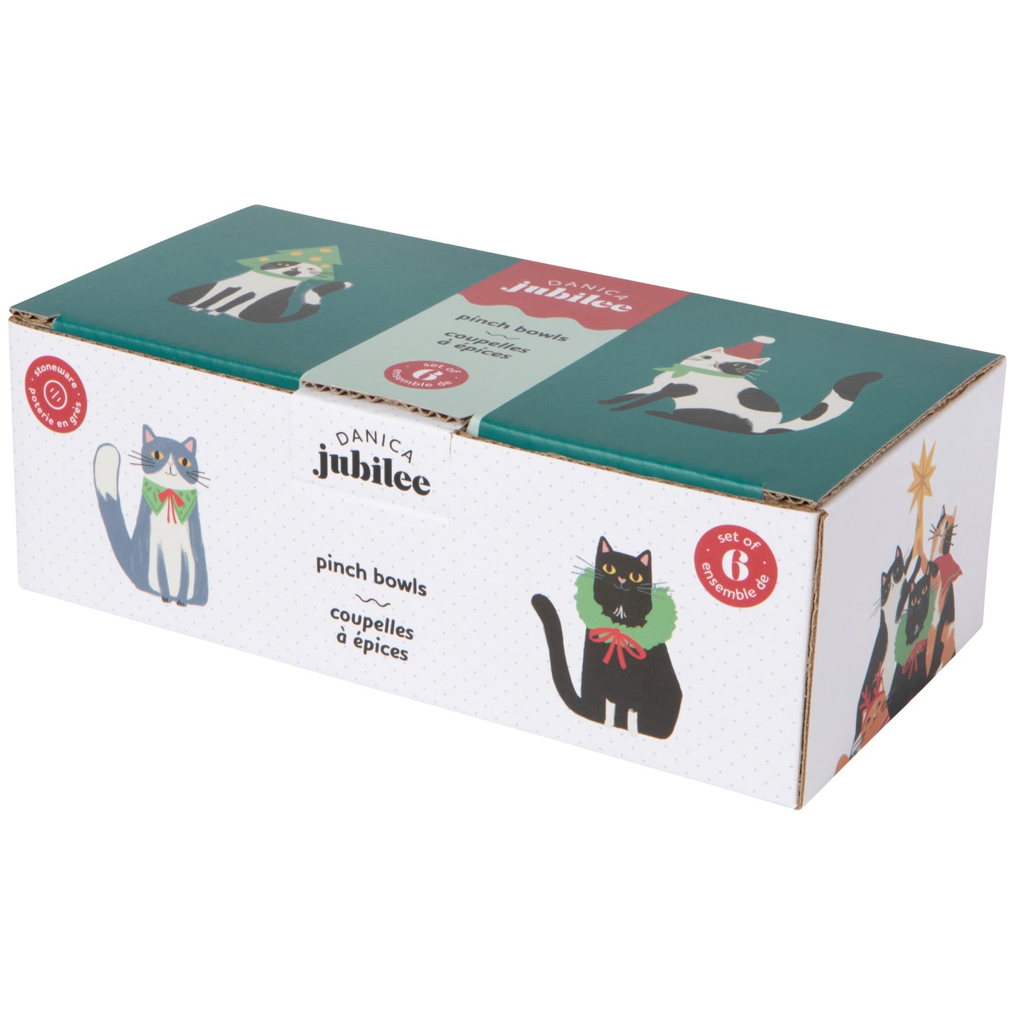 Kitty Carol Christmas Pinch Bowls Set of 6