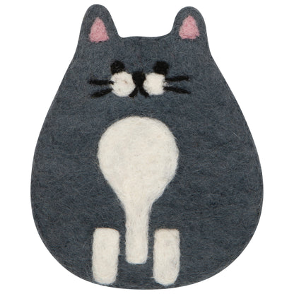 Cat Club Felt Coasters Set of 4 Assorted