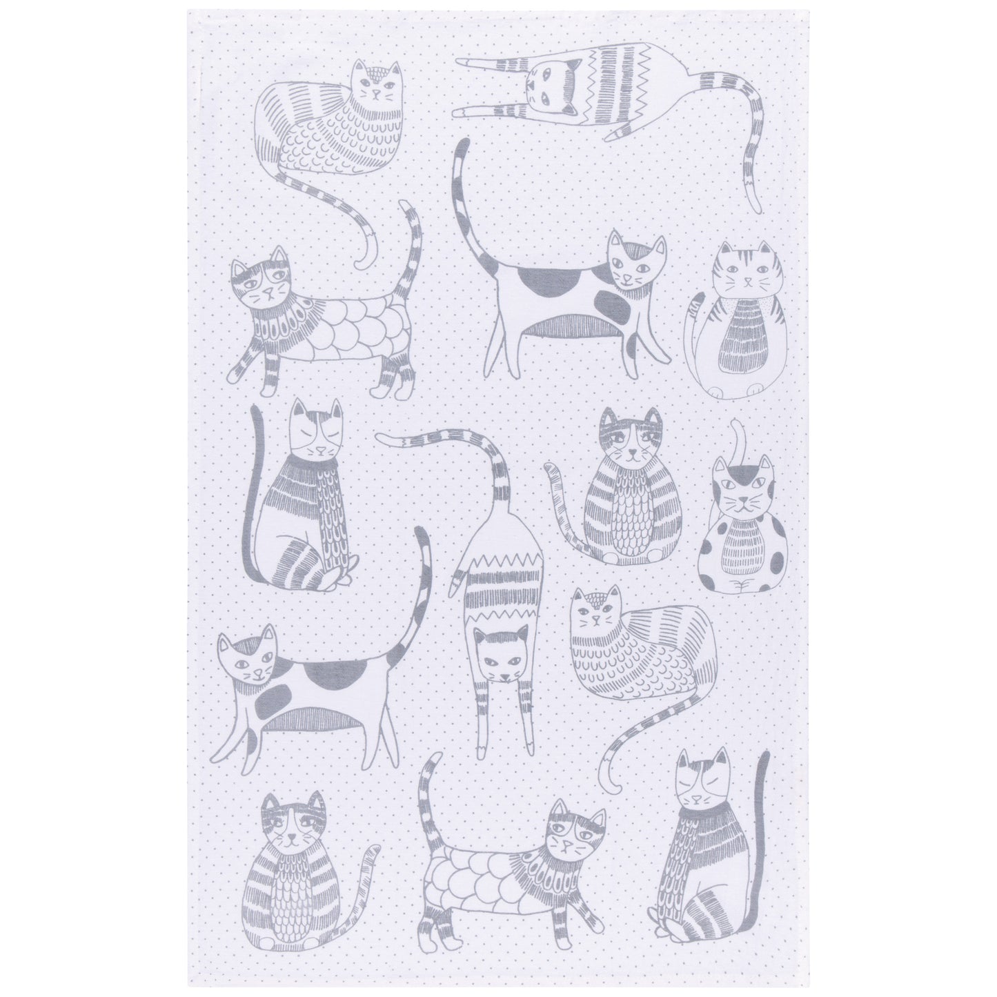 Cat Print London Gray Floursack Dishtowels Set of 2