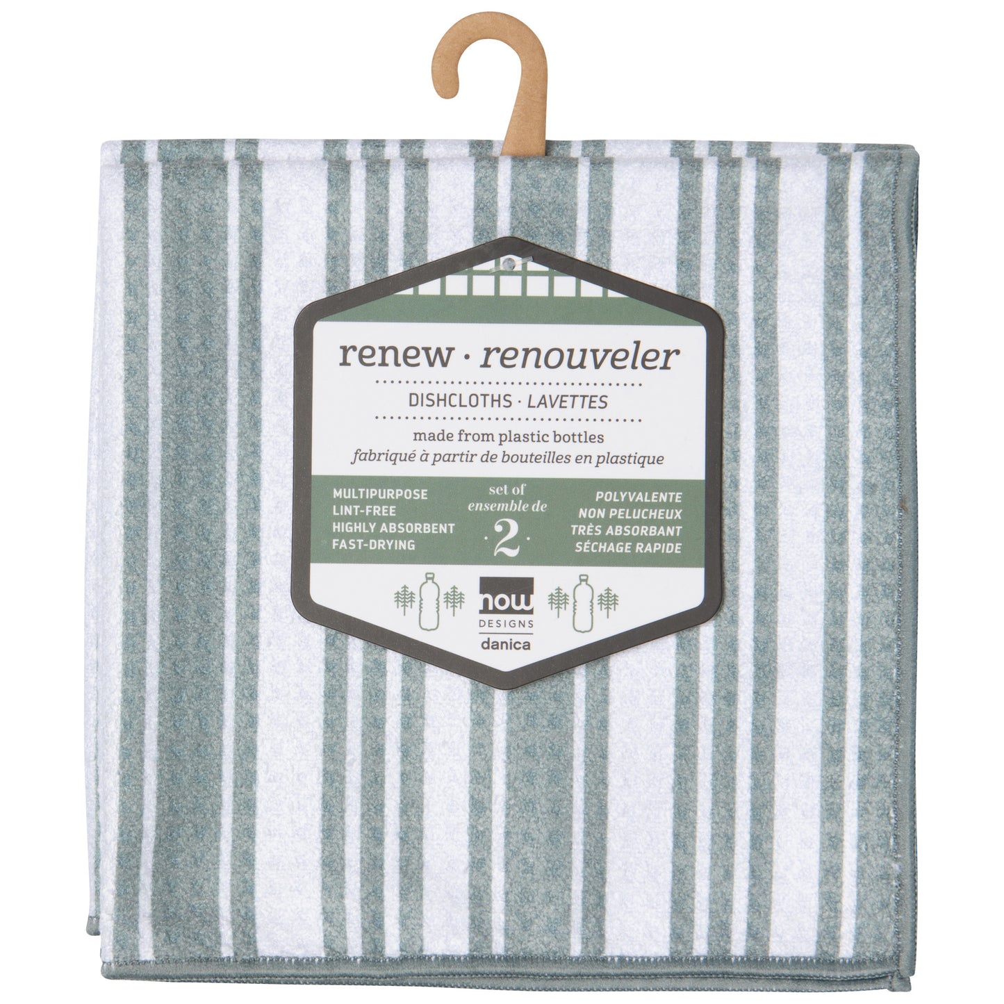 London Gray Recycled Microfibre Dishcloths Set of 2