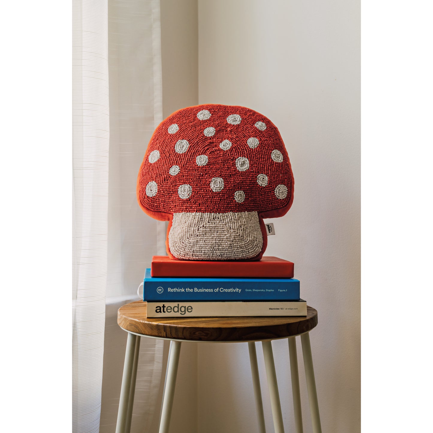 Toadstool Beaded Throw Pillow