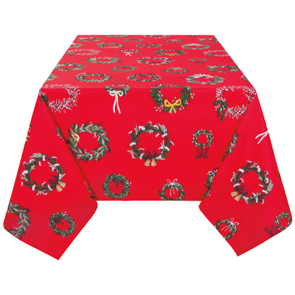 Wreaths Christmas Tablecloth 60 x 90 inch