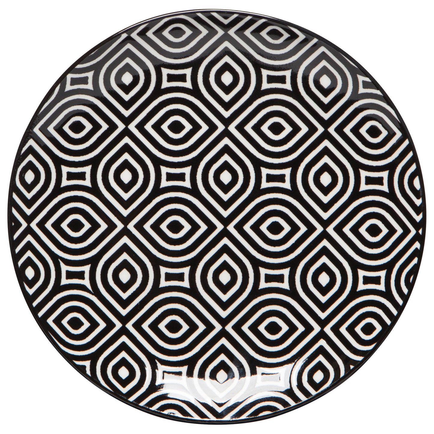White Geo Stamped Appetizer Plate 6 inch