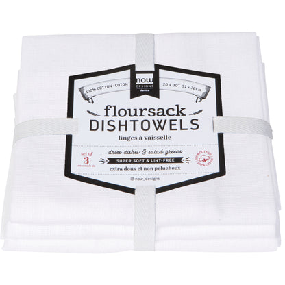 White Floursack Dishtowels Set of 3