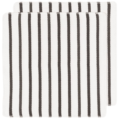 Basketweave Black Dishcloths Set of 2