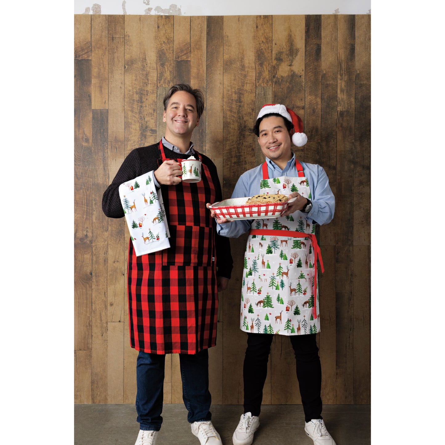 Santa's Reindeer Christmas Dishtowel
