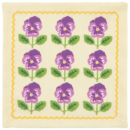 Pansy Printed Cocktail Napkins Set of 4 Assorted