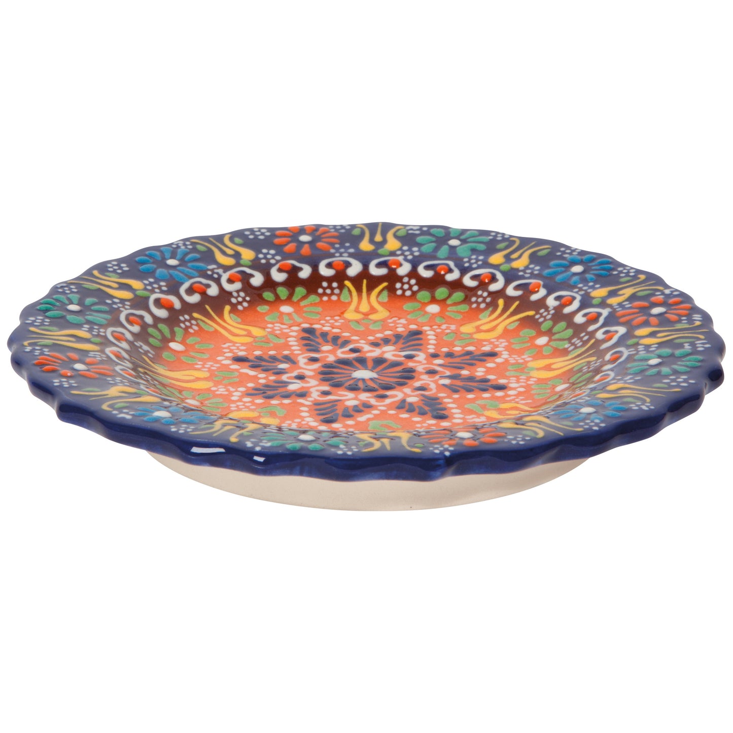 Hand-painted Turkish 7.5 inch Plate - Evani Azure