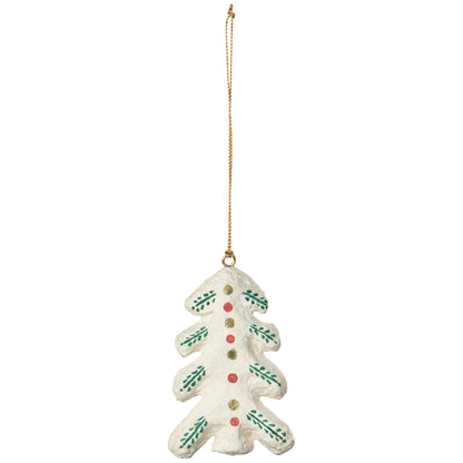 Yuletide Mache Christmas Tree Ornaments - 3 Assorted Styles
