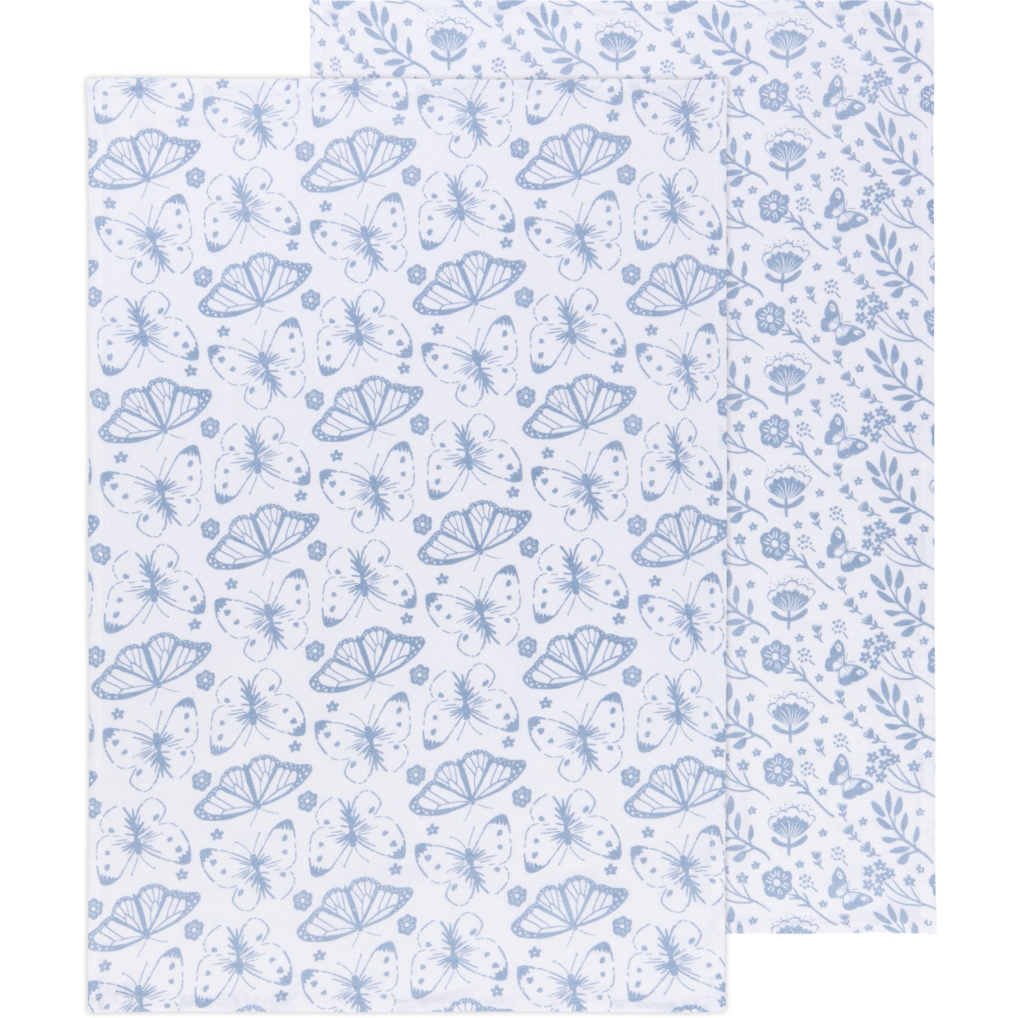 Morning Meadow Slate Blue Floursack Dishtowels Set of 2