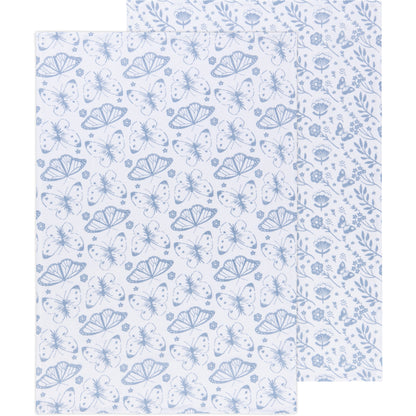 Morning Meadow Slate Blue Floursack Dishtowels Set of 2