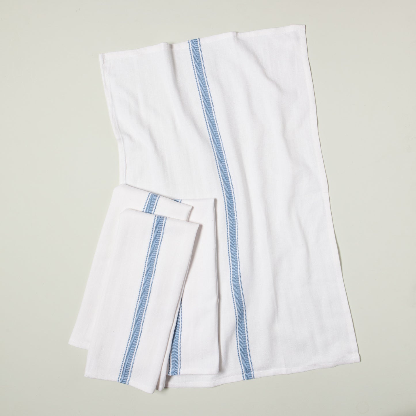 Brooklyn Stripe Delft Blue Dishtowels Set of 4