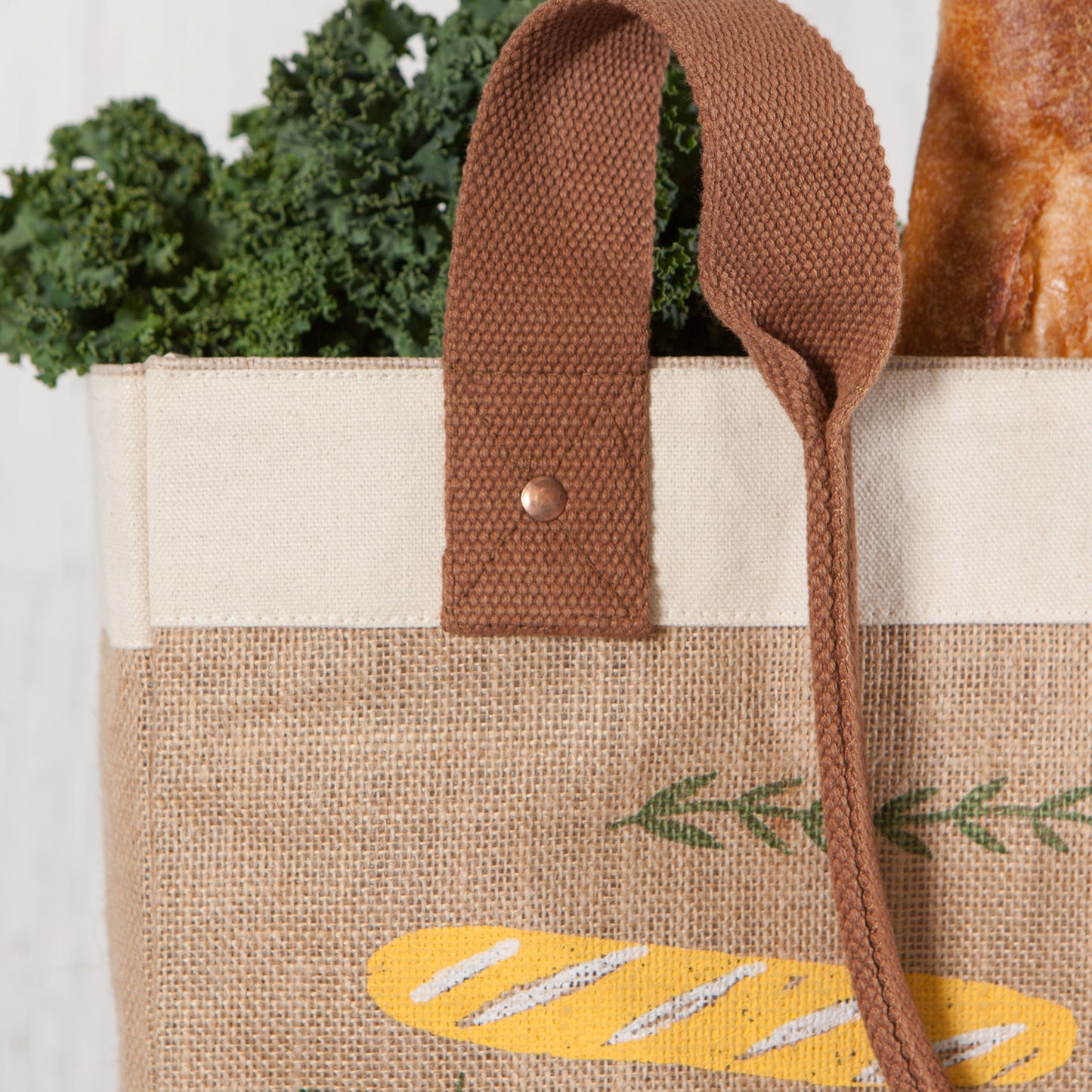 Farmers Market Large Burlap Shopping Bag