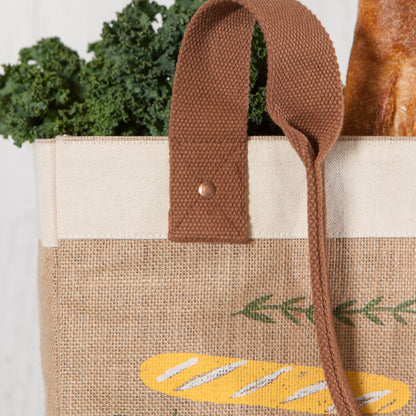 Farmers Market Large Burlap Shopping Bag
