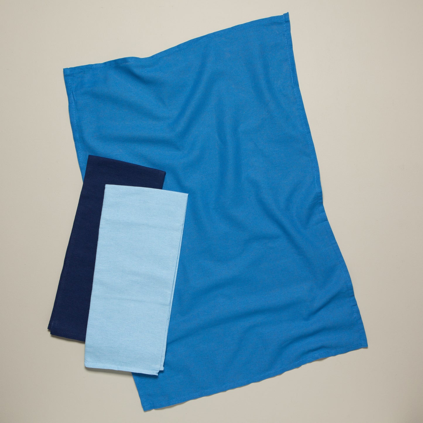Moon Cool Blue Indigo Floursack Dishtowels Set of 3