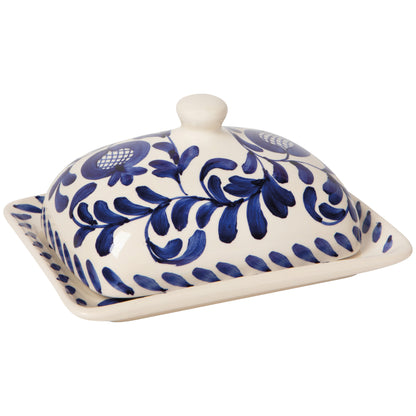 Nila Blue Hand Painted Butter Dish