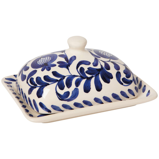 Nila Blue Hand Painted Butter Dish