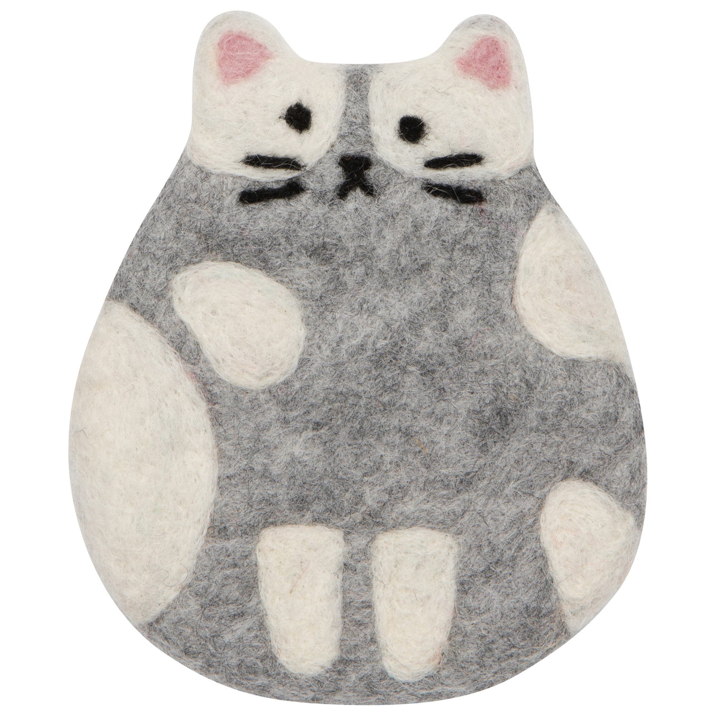 Cat Club Felt Coasters Set of 4 Assorted