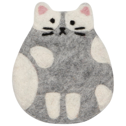 Cat Club Felt Coasters Set of 4 Assorted