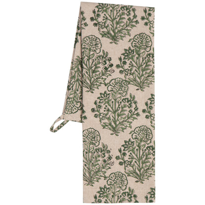 Viridian Block Print Dishtowel