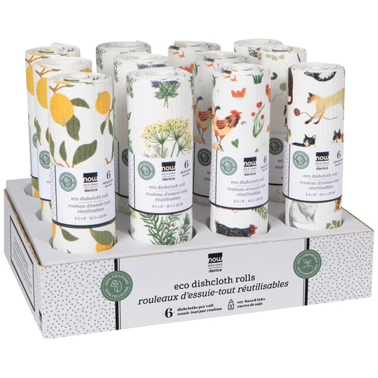 Countryside Eco Dishcloth Roll Counter Display - 12 assorted