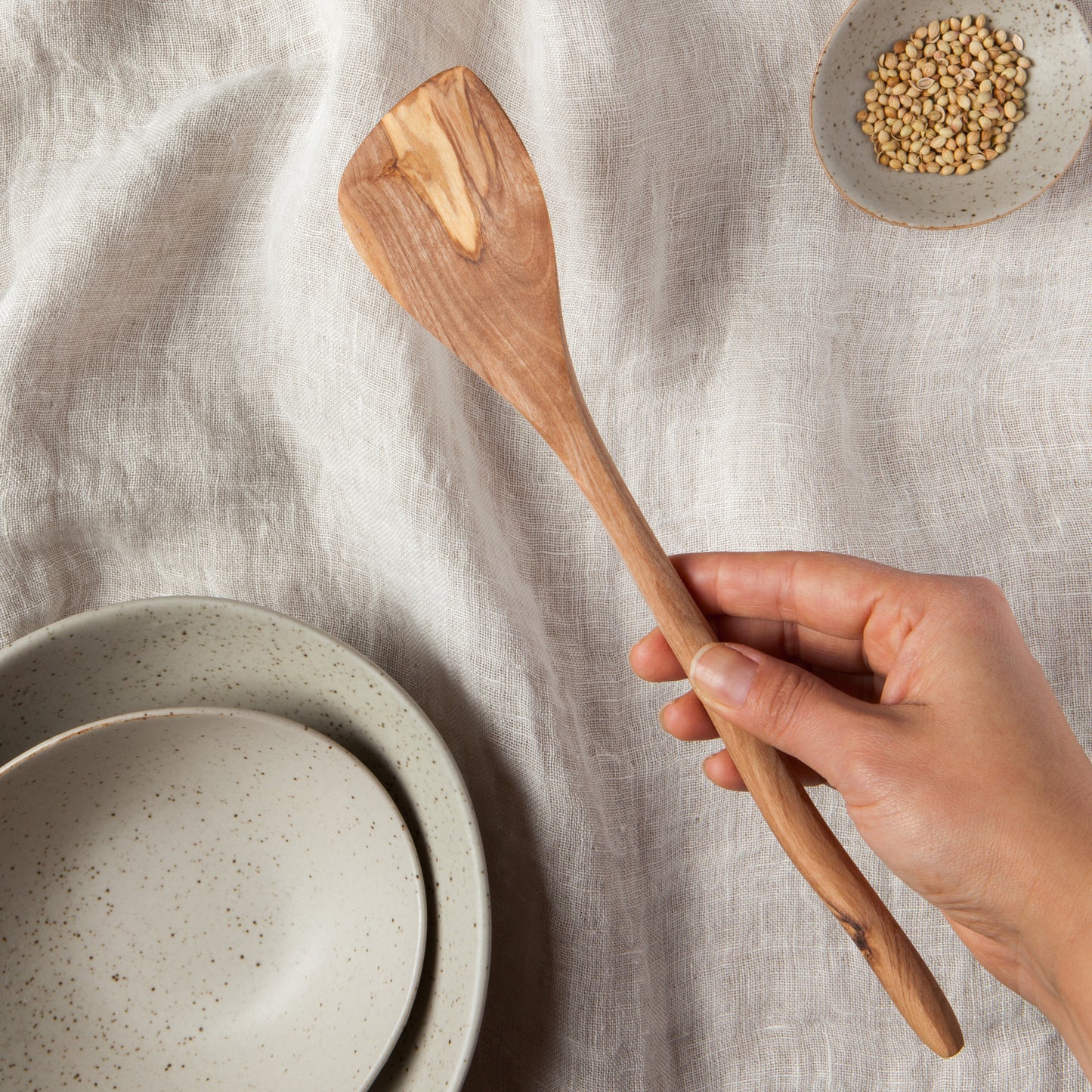 Olive Wood Wavy Spatula