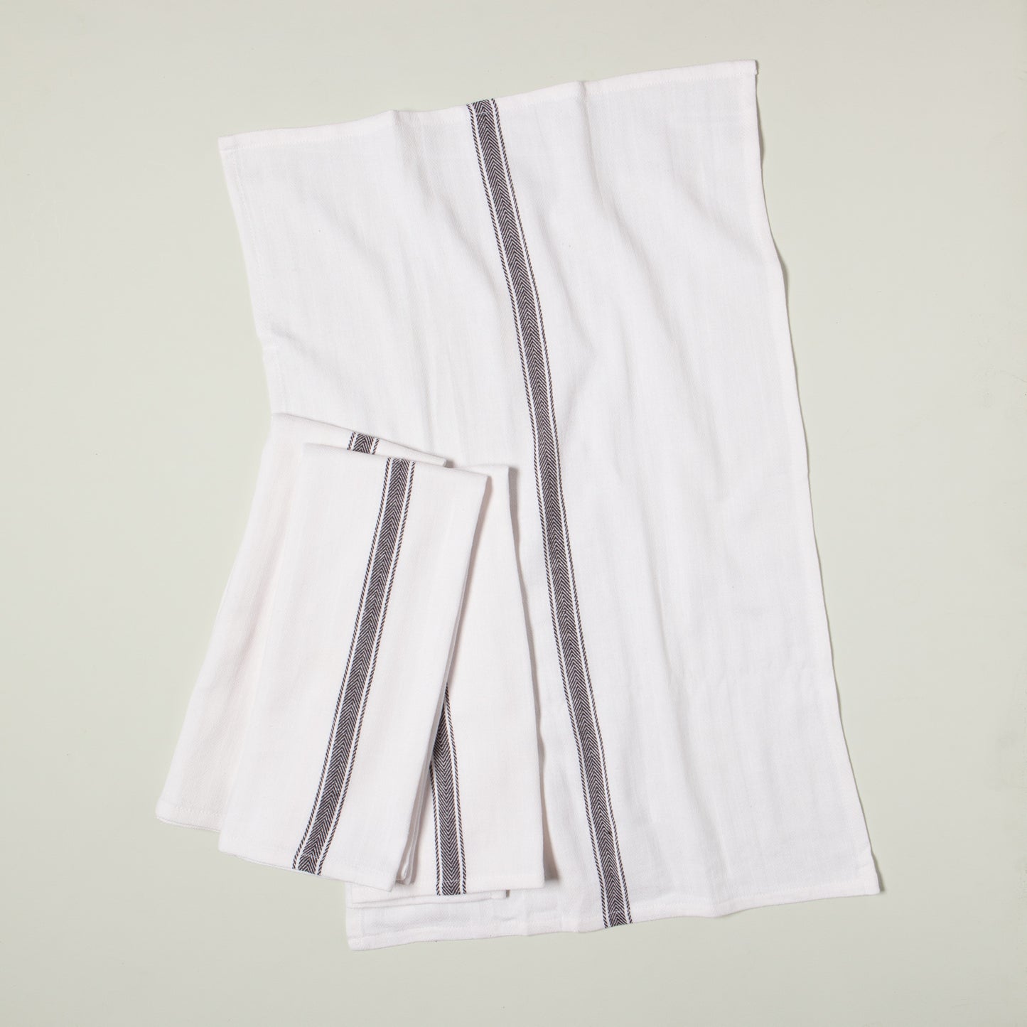 Brooklyn Stripe Black Dishtowels Set of 4