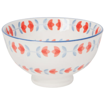 Red Tulip Stamped Bowl 4 inch