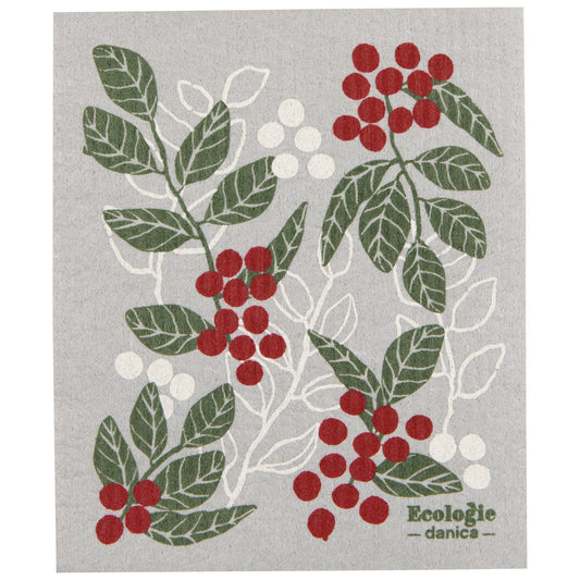 Merry Berry Christmas Swedish Dishcloth
