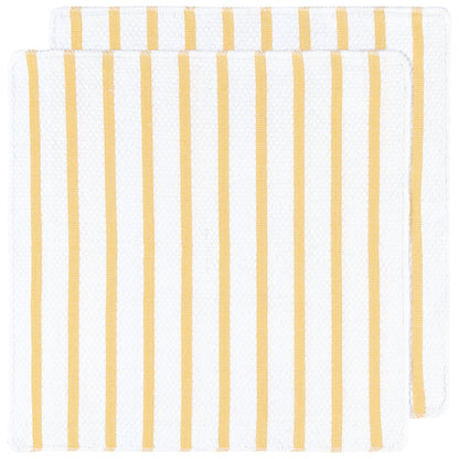 Basketweave Lemon Yellow Dishcloths Set of 2