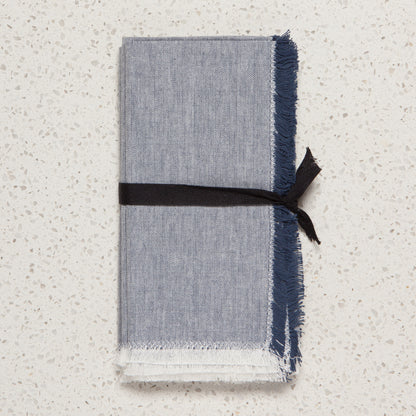 Midnight Blue Chambray Napkins Set of 4