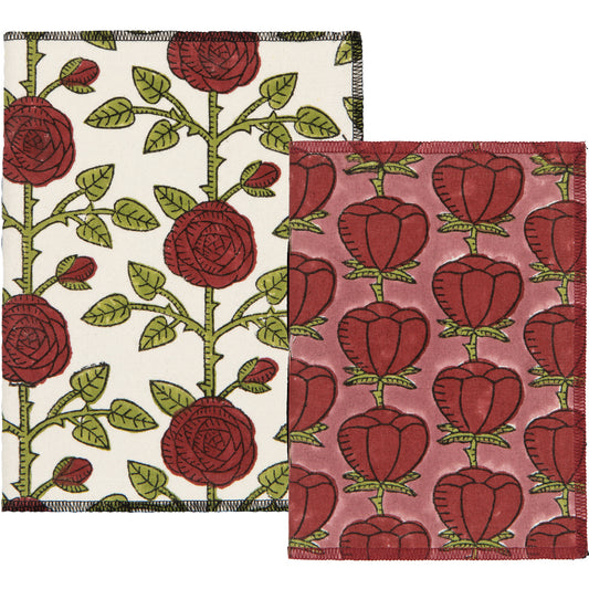 Rose Briar Block Print Notebooks Set of 2