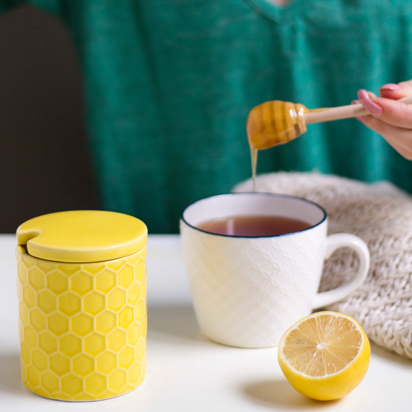 Honeycomb Honey Pot