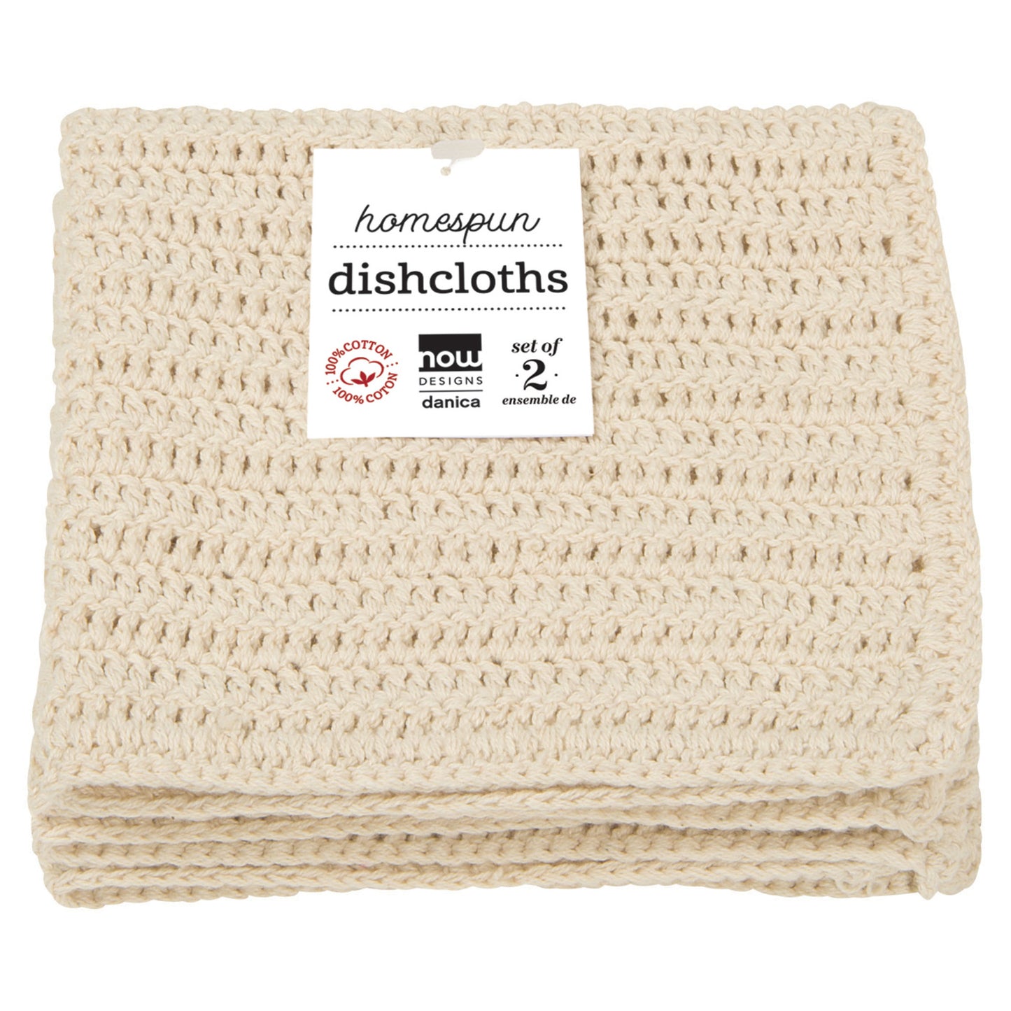 Natural Crochet Dishcloths Set of 2