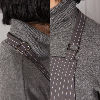 Granite Gray Pinstripe Chef Apron
