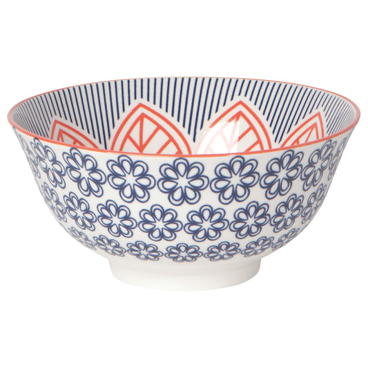 Red Floral Stamped Bowl 6 inch