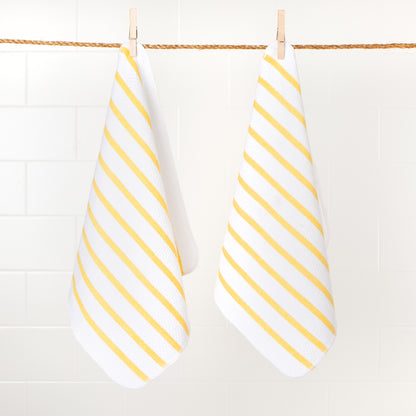 Basketweave Lemon Yellow Dishcloths Set of 2