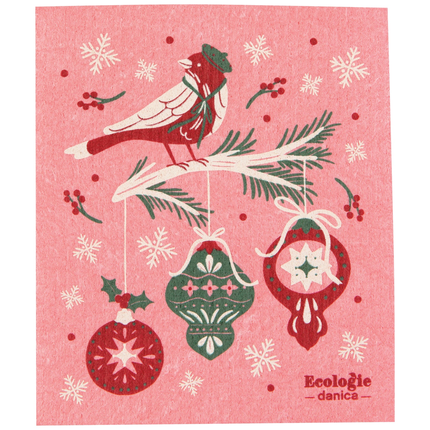 Season's Tweetings Christmas Swedish Dishcloth