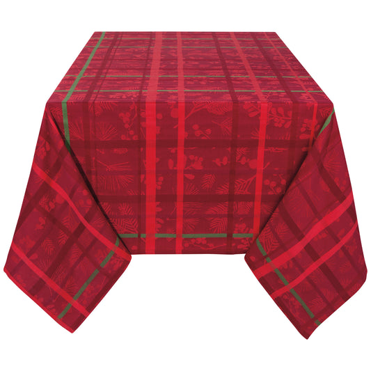 Winterberry Christmas Jacquard Tablecloth 60 x 90 inch