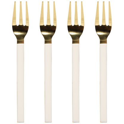 Dessert Forks Set of 4 - Ivory-Gold