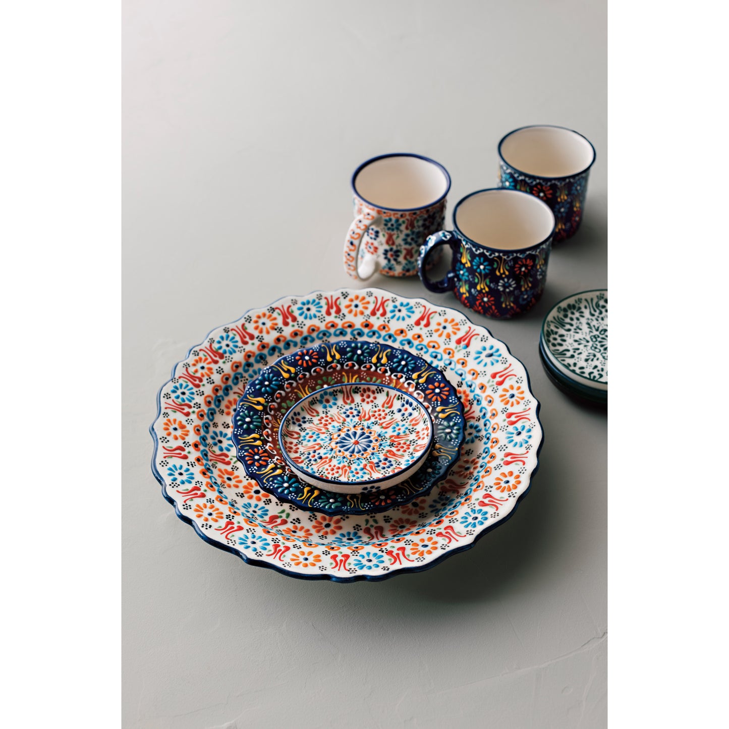 Hand-painted Turkish Mug - Evani Azure