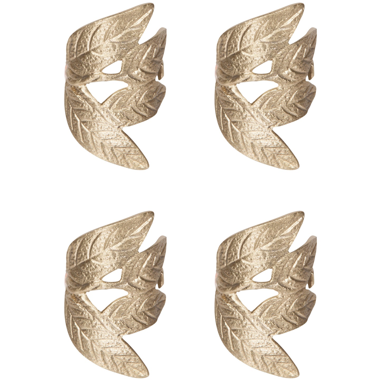 Frond Metal Napkin Rings Set of 4